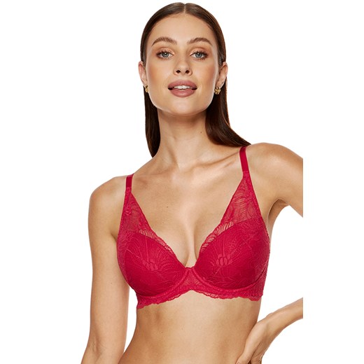 Biustonosz push-up Gorteks Rouge/B1 czerwony Gorteks 80D okazja kontri.pl