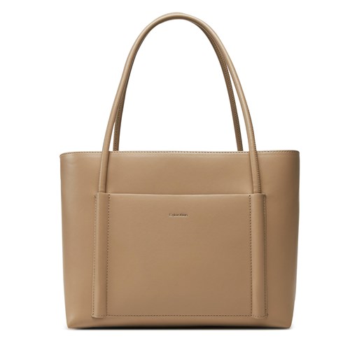 Torebka Calvin Klein Ck Linn Medium Shopper K60K613110 Beżowy Calvin Klein one size eobuwie.pl