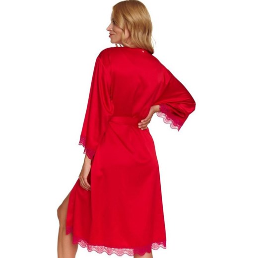 Doctor Nap satynowy szlafrok damski SWW.7173, Kolor czerwony, Rozmiar L/XL, Doctor Nap ze sklepu Intymna w kategorii Szlafroki damskie - zdjęcie 178757377