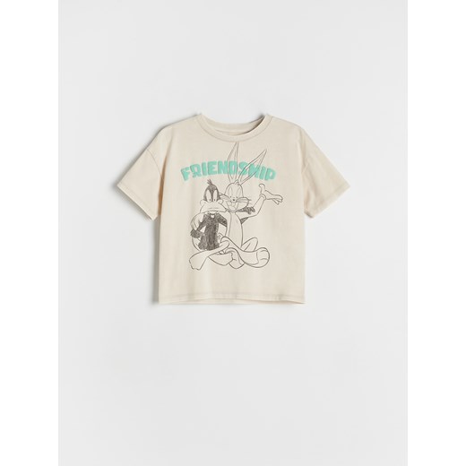 Reserved - Bawełniany t-shirt Looney Tunes - jasnoszary Reserved 92 (1 Reserved