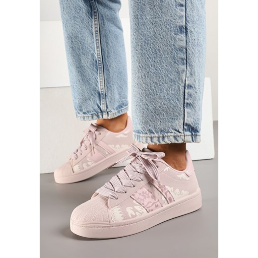 Różowe Sneakersy w Geometryczny Wzór Valdisa ze sklepu renee.pl w kategorii Buty sportowe damskie - zdjęcie 178759259