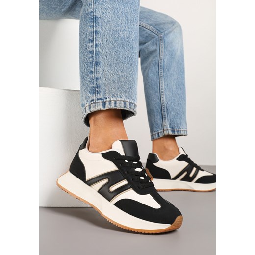 Czarne Sneakersy Ozdobione Geometrycznym Motywem Dalvisa ze sklepu renee.pl w kategorii Buty sportowe damskie - zdjęcie 178759427