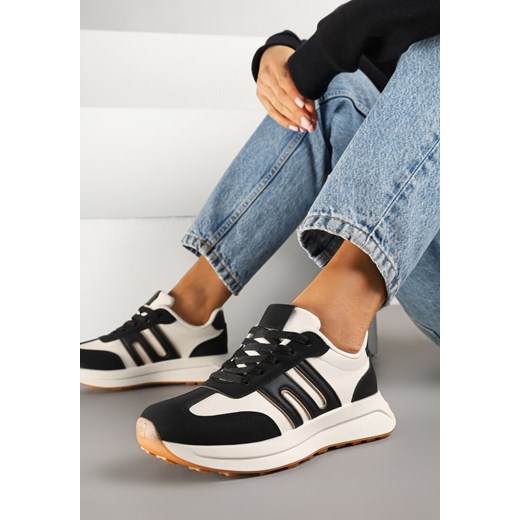 Czarne Sneakersy Ozdobione Geometrycznym Wzorem Eldvisa ze sklepu renee.pl w kategorii Buty sportowe damskie - zdjęcie 178759487