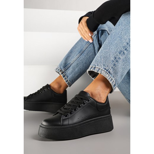 Czarne Basicowe Sneakersy na Platformie Jorvisa ze sklepu renee.pl w kategorii Buty sportowe damskie - zdjęcie 178759646