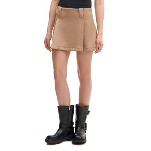 Cropp - Brązowa spódniczka mini - brązowy ze sklepu Cropp w kategorii Spódnice - zdjęcie 178759898