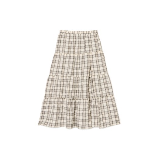 Cropp - Długa spódnica w kratę - kremowy Cropp M Cropp