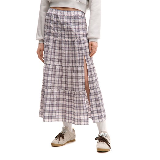 Cropp - Długa spódnica w kratę - fioletowy ze sklepu Cropp w kategorii Spódnice - zdjęcie 178759908