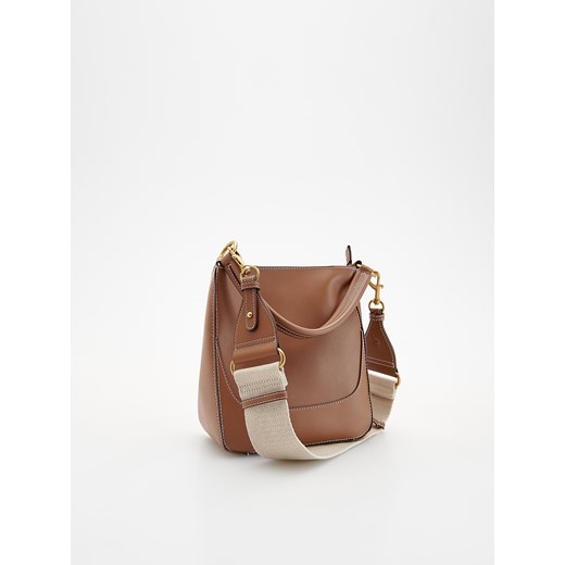 Reserved - Torebka bucket z paskami - brązowy Reserved ONE SIZE Reserved