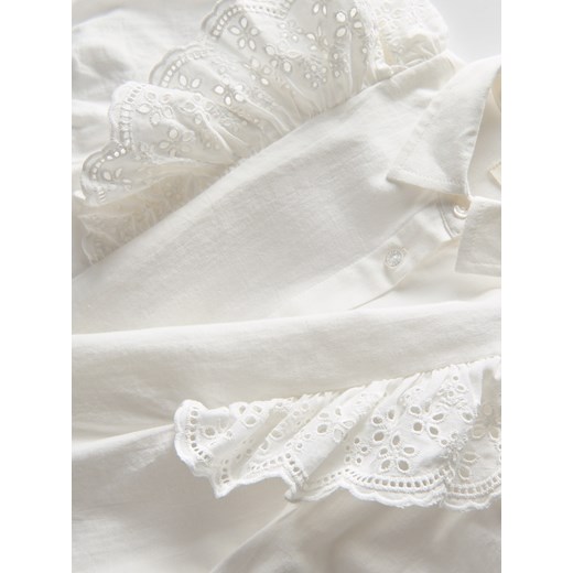 Reserved - Koszula z ozdobną falbaną - biały Reserved 146 (10 lat) Reserved
