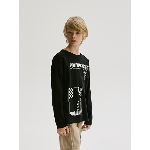 Reserved - Longsleeve Minecraft - czarny ze sklepu Reserved w kategorii T-shirty chłopięce - zdjęcie 178760715