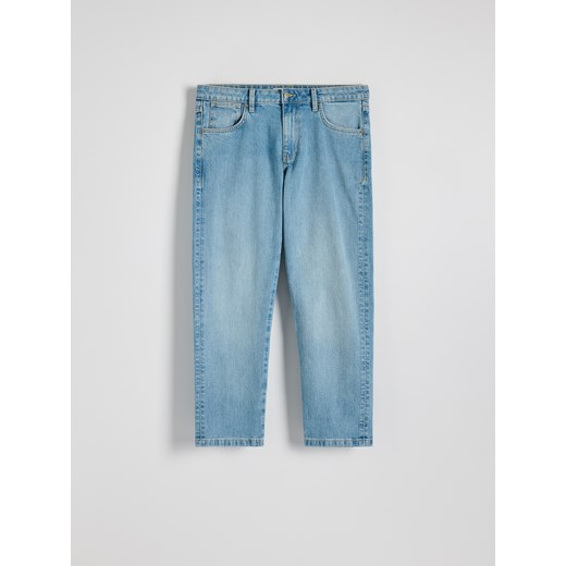 Reserved - Jeansy straight z efektem sprania - niebieski Reserved 29 Reserved