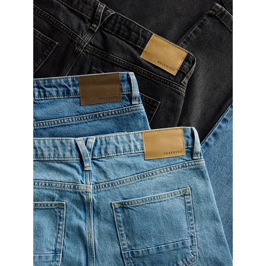 Reserved - Jeansy straight z efektem sprania - niebieski Reserved 32 Reserved