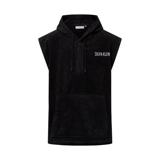 Calvin Klein Męska bluza do pływania Mężczyźni Bawełna czarny jednolity ze sklepu vangraaf w kategorii Kąpielówki - zdjęcie 178760915