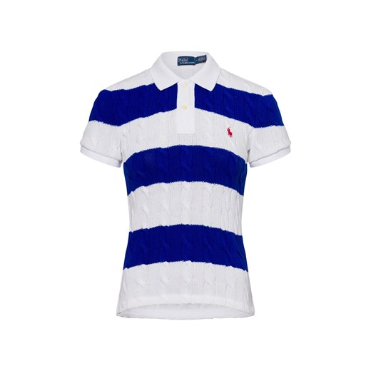 Polo Ralph Lauren Damska koszulka polo z dzianiny Kobiety Bawełna niebieski w paski ze sklepu vangraaf w kategorii Bluzki damskie - zdjęcie 178760926