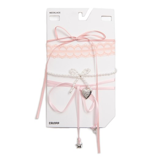 Cropp - 4 pack naszyjników - różowy Cropp Uniwersalny Cropp