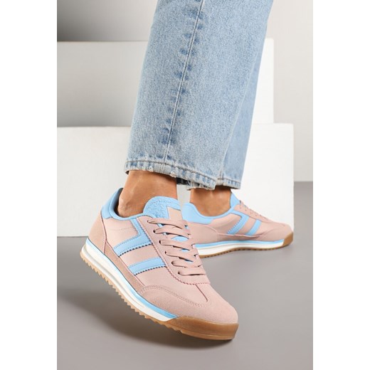 Różowo-Niebieskie Sneakersy Ozdobione Paskami Eranelia ze sklepu born2be.pl w kategorii Buty sportowe damskie - zdjęcie 178761008