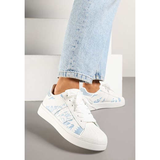 Białe Sneakersy Ozdobione Geometrycznym Wzorem Seldisa ze sklepu born2be.pl w kategorii Buty sportowe damskie - zdjęcie 178761167