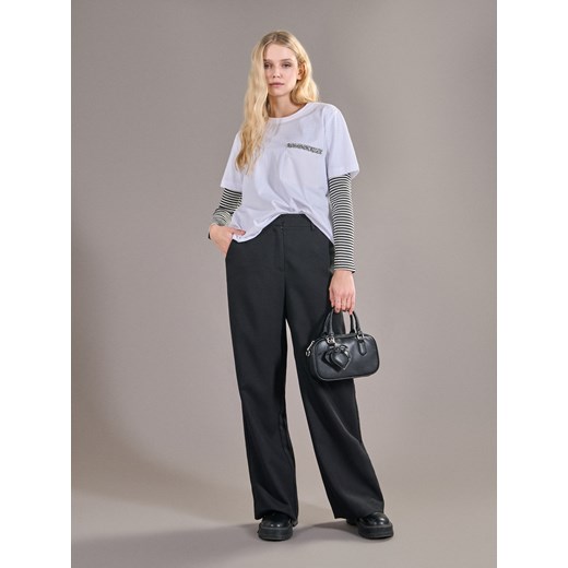 Sinsay - Koszulka z ozdobną kieszonką - biały Sinsay L Sinsay