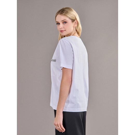 Sinsay - Koszulka z ozdobną kieszonką - biały Sinsay L Sinsay