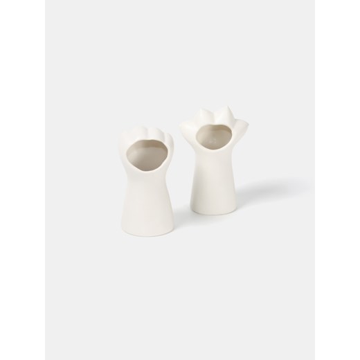 Sinsay - Wazony w kształcie kocich łapek 2 pack - biały Sinsay One Size Sinsay