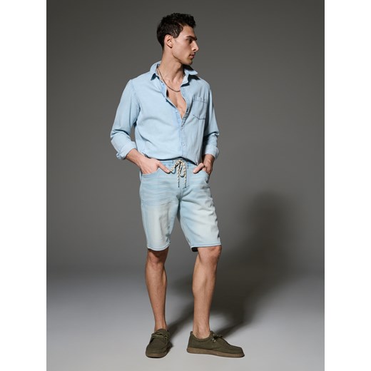 Sinsay - Szorty jeansowe jogger - niebieski Sinsay 34 Sinsay