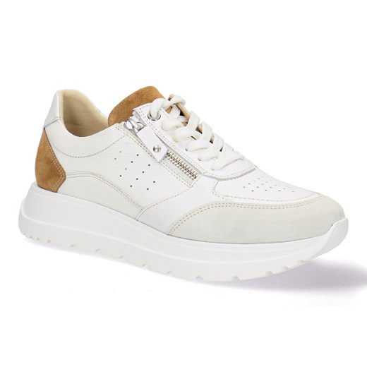 Skórzane półbuty damskie sneakersy Pollonus biały 5-1719-001 ze sklepu butyolivier w kategorii Buty sportowe damskie - zdjęcie 178763786