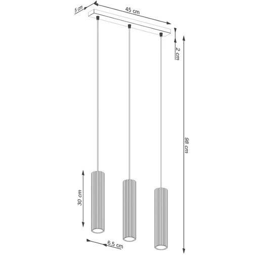 Potrójna beżowa lampa wisząca - D298-Avium Lumes One Size Edinos.pl