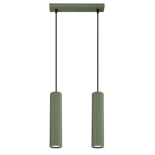 Karbowana podwójna wisząca lampa oliwkowa - D297-Avium Lumes One Size Edinos.pl