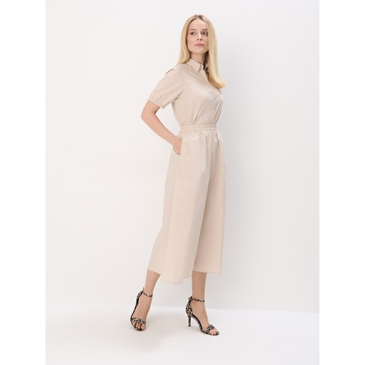 Mohito - Bawełniana beżowa koszula z krótkim rękawem - beżowy Mohito 36 Mohito