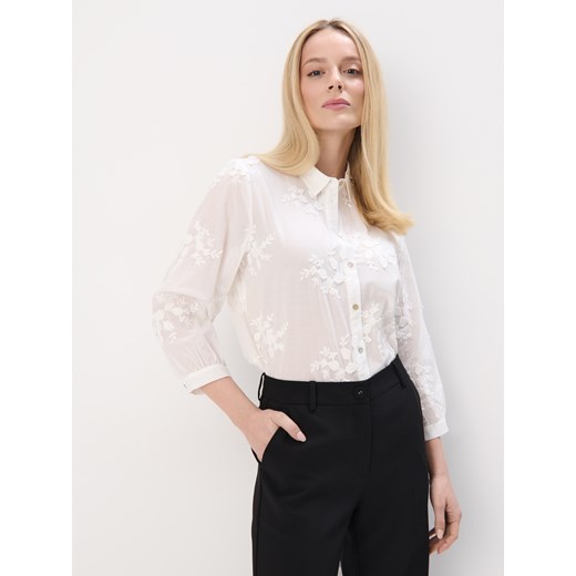 Mohito - Bawełniana koszula z haftem - biały Mohito 40 Mohito