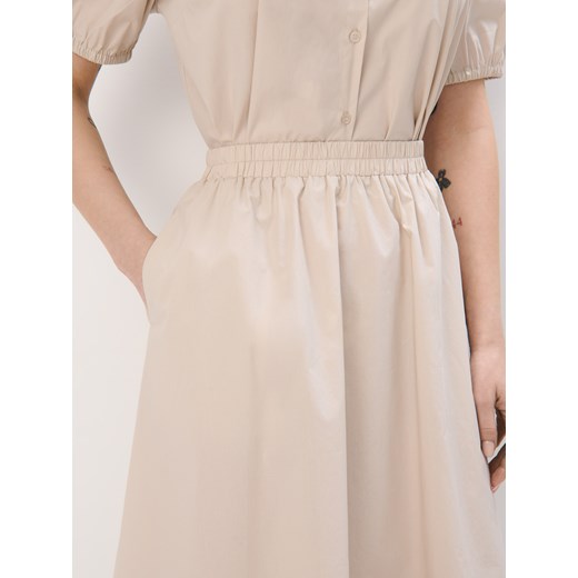 Mohito - Bawełniana beżowa spódnica midi - beżowy Mohito 36 Mohito