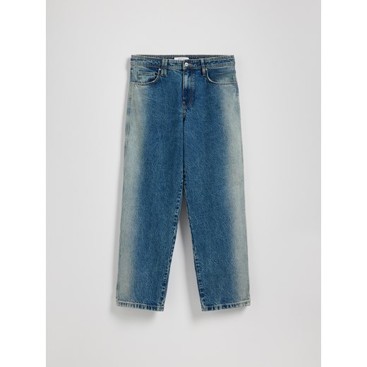 Reserved - Jeansy baggy z efektem sprania - niebieski Reserved 30 Reserved