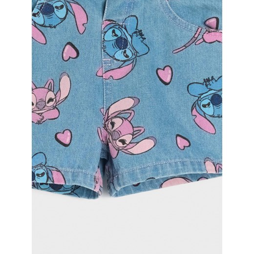 Sinsay - Szorty jeansowe Stitch - niebieski Sinsay 104 Sinsay