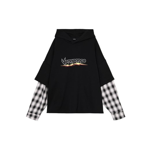 Cropp - Czarna bluza z koszulowymi rękawami - czarny ze sklepu Cropp w kategorii Bluzy męskie - zdjęcie 178780225