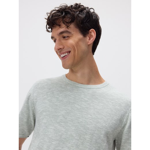 Reserved - Sweter z domieszką lnu - jasnozielony Reserved S Reserved