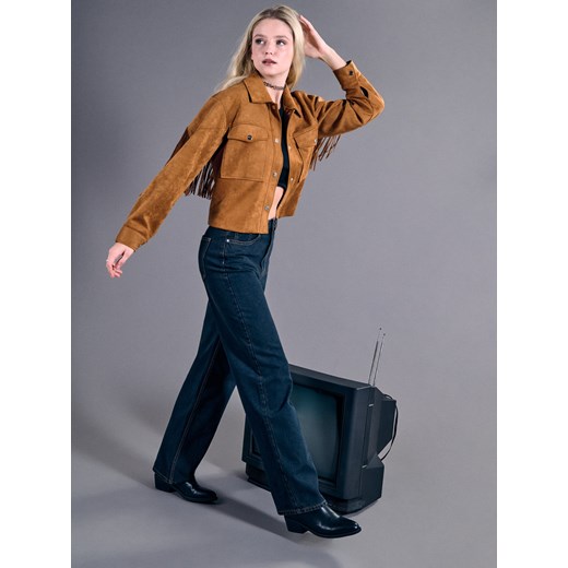 Sinsay - Jeansy wide leg high waist - dark grey jeans Sinsay 44 Sinsay