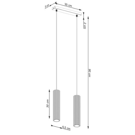 Podwójna czarna lampa sufitowa - D297-Avium Lumes One Size Edinos.pl