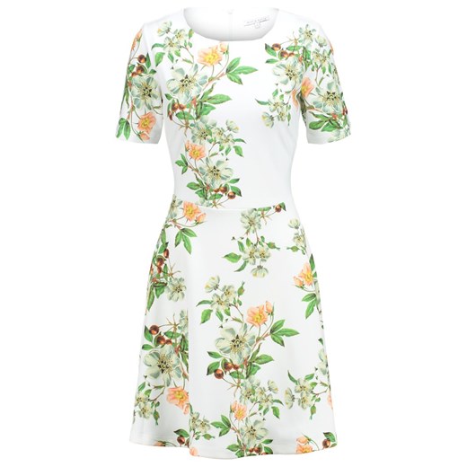 mint&berry Sukienka letnia white zalando zielony abstrakcyjne wzory
