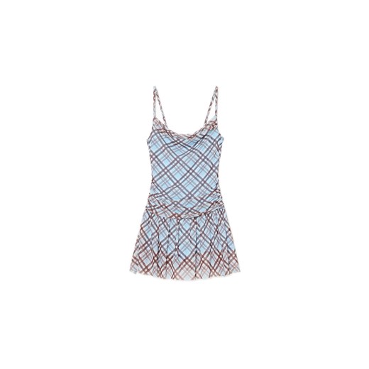 Cropp - Wzorzysty kombinezon mini w kratę - błękitny ze sklepu Cropp w kategorii Sukienki - zdjęcie 178784168