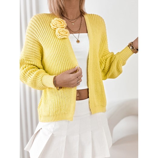 kardigan larose zółty one size ONE SIZE UBRA