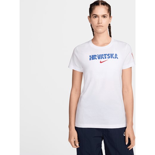 Damski T-shirt piłkarski Nike Chorwacja Crest - Biel Nike XL (EU 48-50) wyprzedaż Nike poland