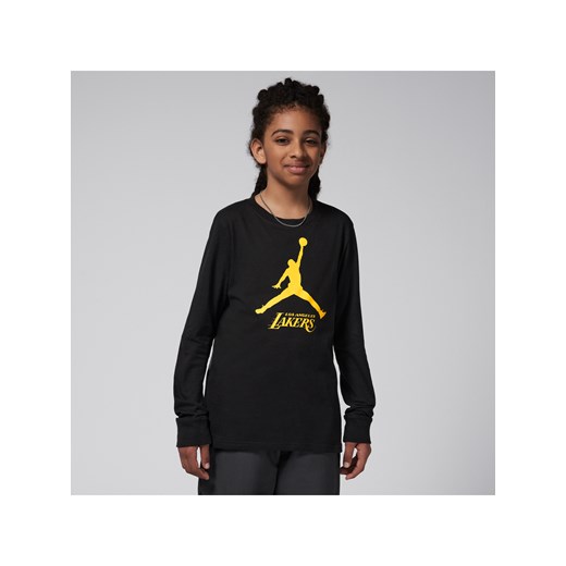 T-shirt z długim rękawem dla dużych dzieci (chłopców) Jordan NBA Los Angeles Lakers Essential - Czerń ze sklepu Nike poland w kategorii T-shirty chłopięce - zdjęcie 178785206