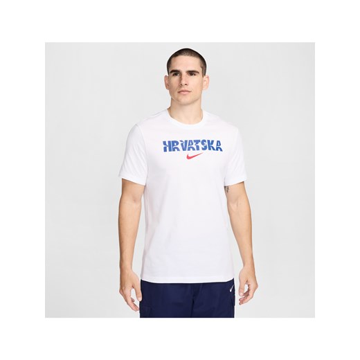 Męski T-shirt piłkarski Nike Chorwacja Crest - Biel ze sklepu Nike poland w kategorii T-shirty męskie - zdjęcie 178785208