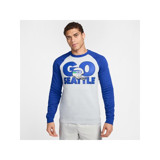 Męska bluza dresowa Nike Historic Raglan (NFL Seahawks) - Szary ze sklepu Nike poland w kategorii Bluzy męskie - zdjęcie 178785267