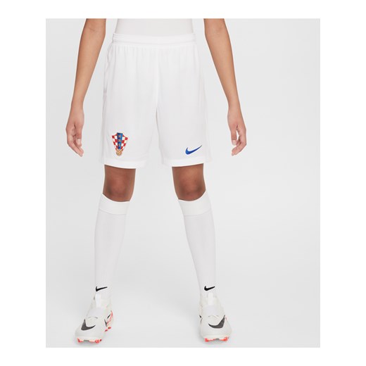 Spodenki piłkarskie dla dużych dzieci Nike Dri-FIT Chorwacja Stadium 2024/25 (wersja domowa/wyjazdowa) (replika) - Biel ze sklepu Nike poland w kategorii Spodenki chłopięce - zdjęcie 178785325