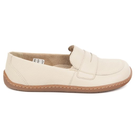 Olivier Barefoot Eleganckie Damskie minimalistyczne mokasyny skórzane 1280 beżowe beżowy ze sklepu ButyModne.pl w kategorii Mokasyny damskie - zdjęcie 178786769