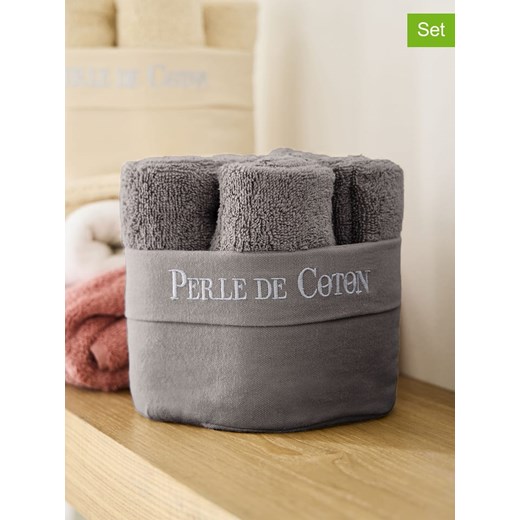 Soft by Perle de Coton Ręczniki (6 szt.) w kolorze szarym dla gości ze sklepu Limango Polska w kategorii Ręczniki - zdjęcie 178787957