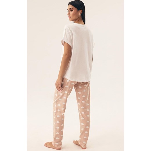 Henderson bawełniana piżama damska Nubes 42646-01X, Kolor kremowy-wzór, Rozmiar L, Henderson ze sklepu Intymna w kategorii Piżamy damskie - zdjęcie 178788776