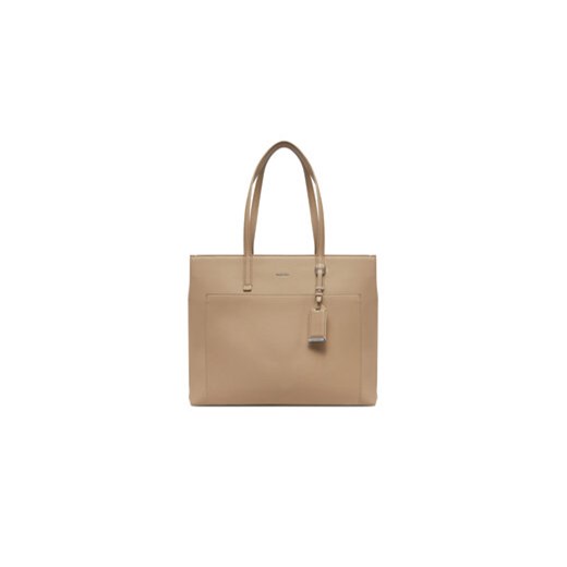 Calvin Klein Torebka Ck Must Medium Shopper W/Pocket K60K613019 Beżowy Calvin Klein uniwersalny MODIVO