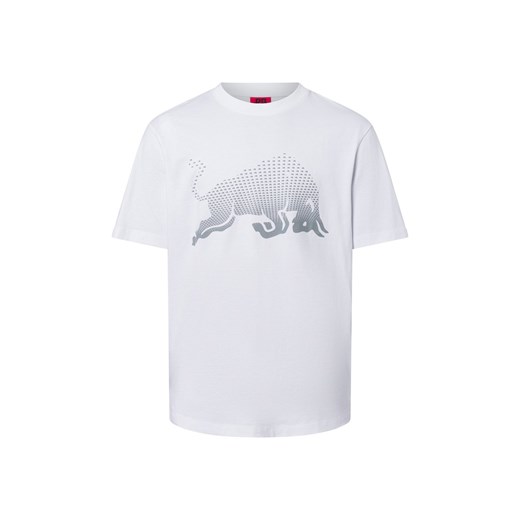 HUGO Koszulka męska - Dricard Mężczyźni Bawełna biały nadruk ze sklepu vangraaf w kategorii T-shirty męskie - zdjęcie 178791208